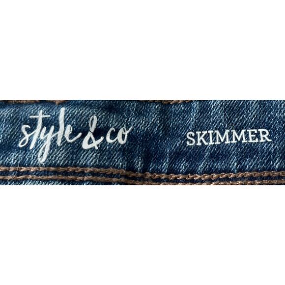 STYLE & CO. HIGH-RISE STRAIGHT CUFFED LEG JEAN CAPRIS, WOMENS, 12, DENIM BLUE - Picture 11 of 11